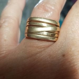 14K Gold Stamped Gorgeous, Italian Crossover Ring